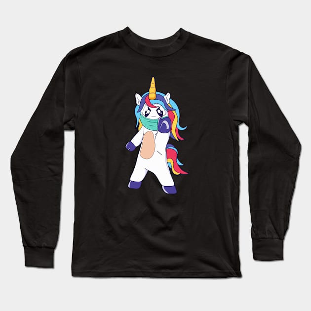 Social Distancing Unicorn Long Sleeve T-Shirt by Foxxy Merch